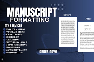 do,format manuscript, paperback, journal design, google doc layout formatting