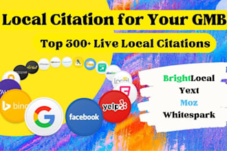 create yext, bright local 300 USA local citations and business directories