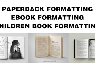 format children book, amazon ebook or paperback layout formatting kdp publishing