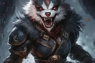 draw dnd character art design illustration and fantasy concept art