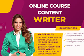 write ebook, online course content, course creation on thinkific, ghostwriting