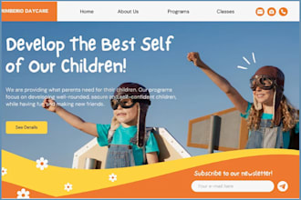 create daycare website kindergarten preschool website homecare childcare website