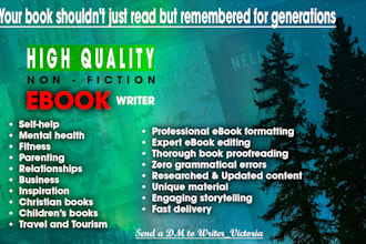 be your pro nonfiction ebook writer, self help ebook, parenting KDP ghostwriter
