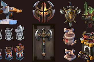 design high quality 2d 3d game assets props object for game or roblox model