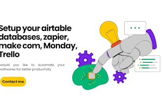 setup your airtable databases, zapier, hubspot, monday crm