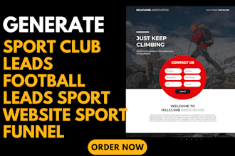 generate exclusive sport club leads football leads sport website sport funnel