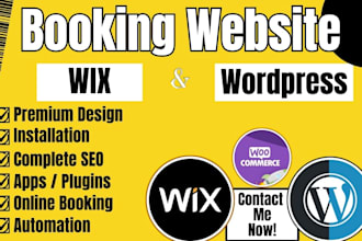 design wix wordpress woocommerce real estate crypto booking website development