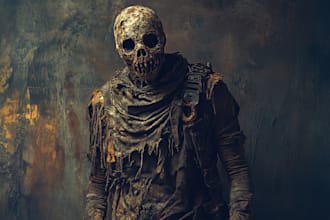 create a fantasy horror character art with amazing quality