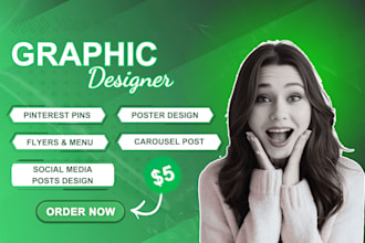 do graphic design posts,pinterest pins,flyer design,poster design,social media