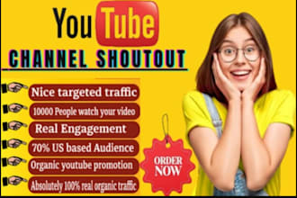 shoutout video promotion to 1m USA podcast to gain more views, subs