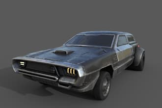 design 3d gta5 vehicle, cyber punk game car, car configurator, low poly model