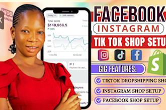 do tiktok shop dropshipping setup, facebook shop and instagram shop integration
