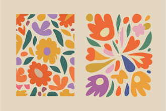 create a sublime abstract floral pattern