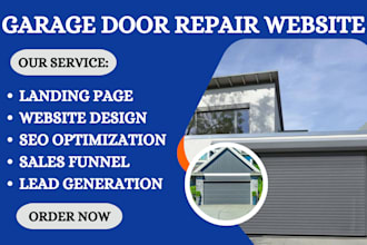 design garage door website, garage door landing page, garage door repair website