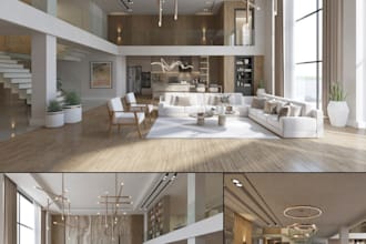do 3d real estate virtual staging, virtual renovation, real estate renovation