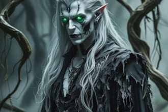 draw a fantasy horror and horror character art