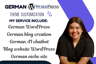 build german wordpress website, german blog, niche, german ai chatbot site