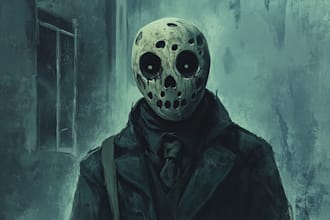create a dark fantasy horror character illustration