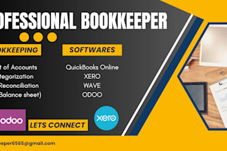 do bookkeeping in quickbooks, xero, odoo and clean up, bank reconciliation