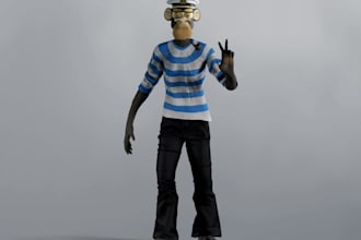 setup 3d nft model, ue5 character, nsfw animate, elf metahuman model, nft 3d rig