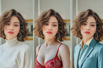 change clothes, edit outfit color and modify pattern in image