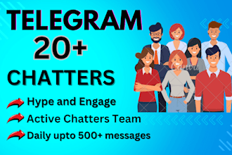be your telegram admin with 20 chatter in your crypto group