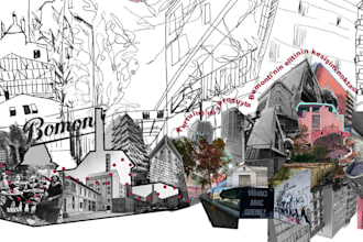 make an architectural collage art