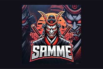 design japanese mask mascot logo for you with new concept