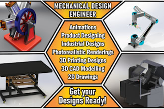 assist in mechanical cad design, 3d modeling, drafting, and product development