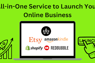 build your all in one online business, KDP, pod, ecommerce, branding setup