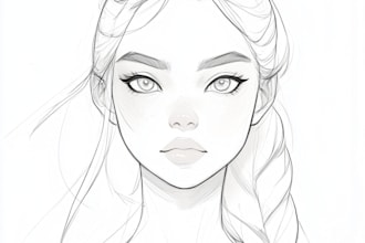 draw d and d character line art and friendship portrait