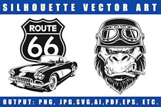convert any object from picture to vector silhouette or logo