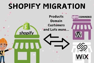 migrate clone woocommerce to shopify wix to shopify magento to shopify