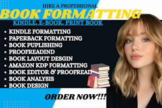 do book, ebook, paperback formatting, book layout design, kindle format for KDP