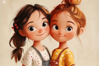 create character logo and friendship portrait