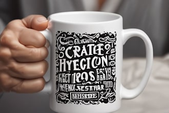 create typography design custom typography coffee mug