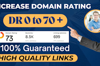 increase ahrefs domain rating, dr upto 70 plus using quality links