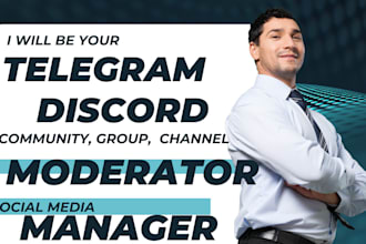 build discord telegram community moderator, bot setup, social media manager