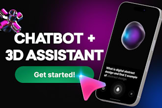 create a stunning chatbot design with 3d assistant