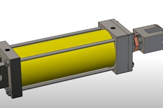 design 3d hydraulic cylinder 2d technical drawings