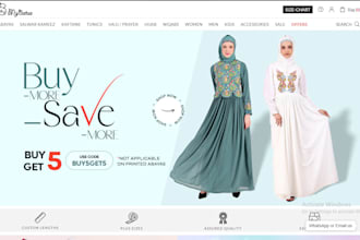 design islamic wears website for abaya, hijab, thobe, khimar, jersey scarf,