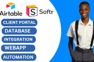setup airtable database automation softr webapp client portal and integration