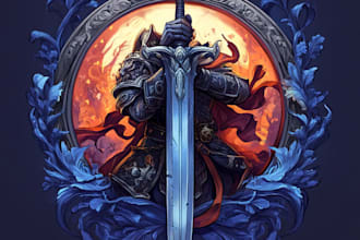 make a medieval fantasy game, rpg, mmo game logo