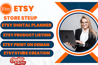 setup etsy digital products store, etsy product listings, etsy digital planner