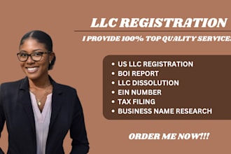 do US llc registration, boi report, ein number, llc tax and dissolve llc