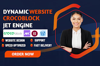 build a custom wordpress website with elementor pro crocoblock jet engine