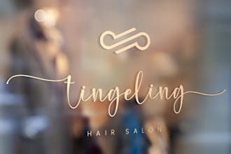 make a luxury hair salon logo design