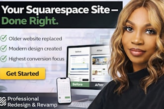 revamp squarespace website design or redesign, squarespace website landing page