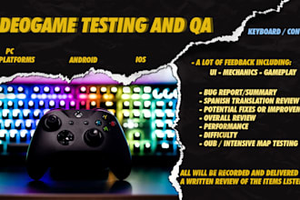 professionally QA test and review your videogame