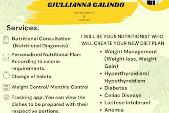 be your nutritionist and will make meal plans according to calorie requirements